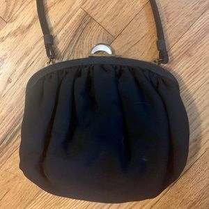 L and M black vintage evening bag
